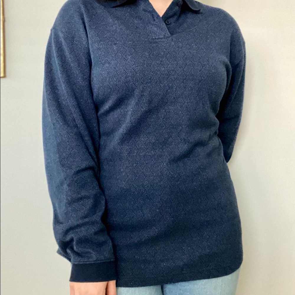 Saddlebred Men’s Navy Collared Sweater - Picture 4 of 6